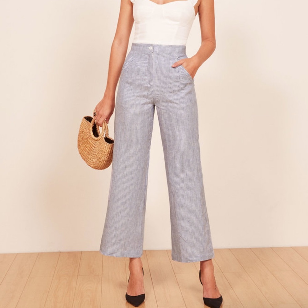 Reformation Jaylene Wide Leg Linen Pants